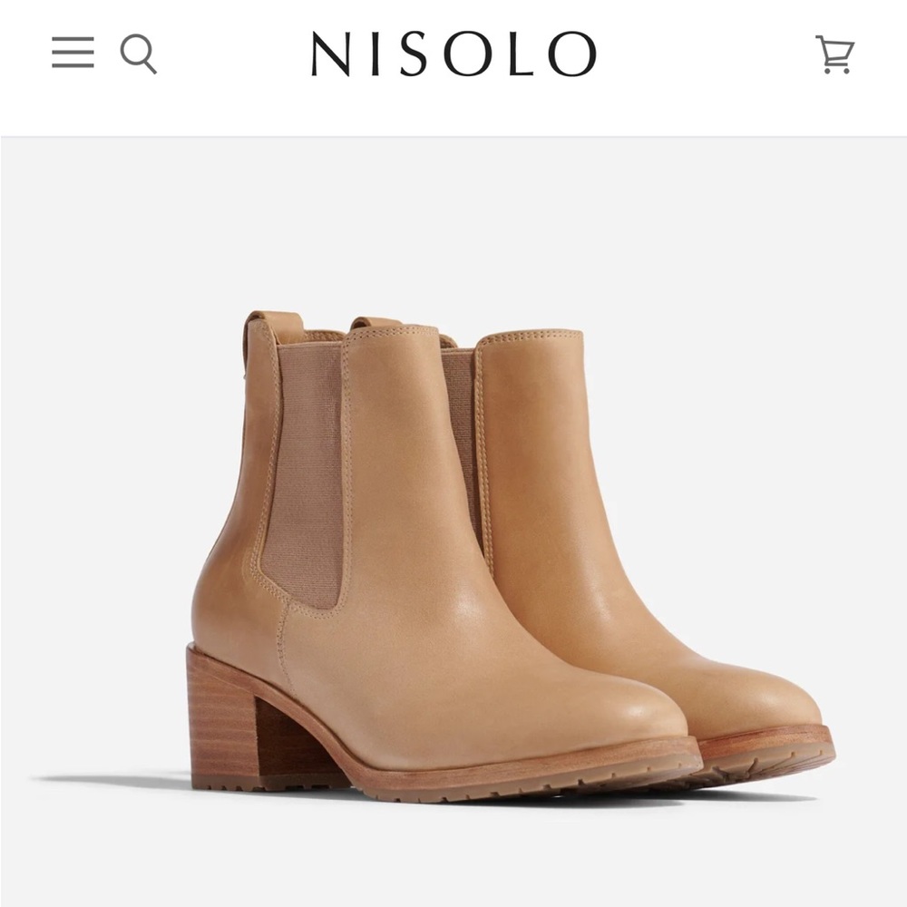 Nisolo Ana Go-To Heeled Boot Almond